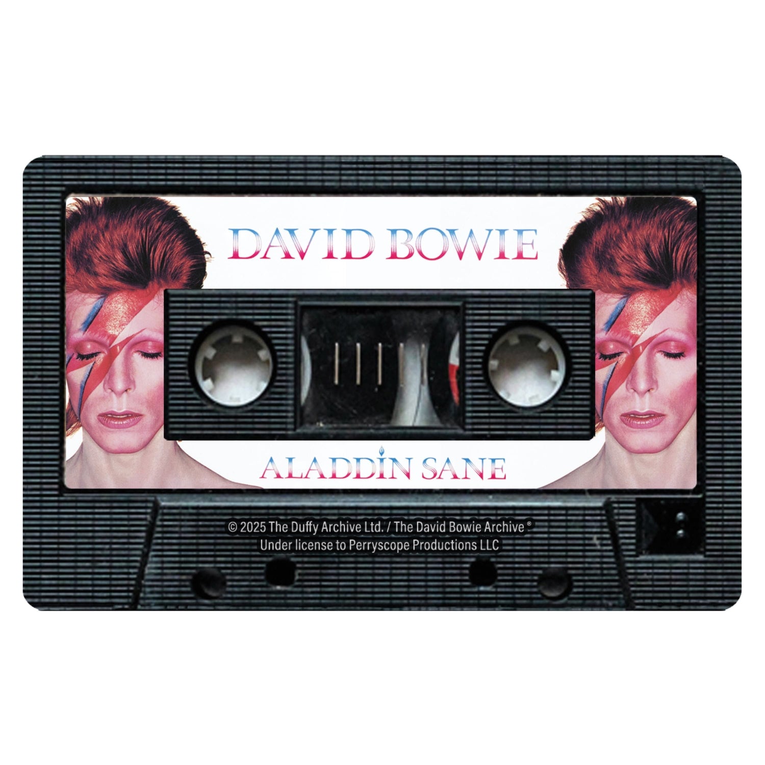 David Bowie Aladdin Sane cassette tape with iconic lightning bolt album cover