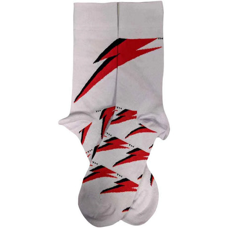White sock with red and black patterns on a white background