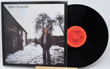 Vinyl record with cover featuring a person standing in a snowy landscape, with 'David Gilmour' on the cover.