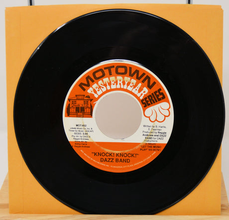 Motown Yesteryear 45 RPM vinyl record featuring Dazz Band's 'Knock! Knock!' single