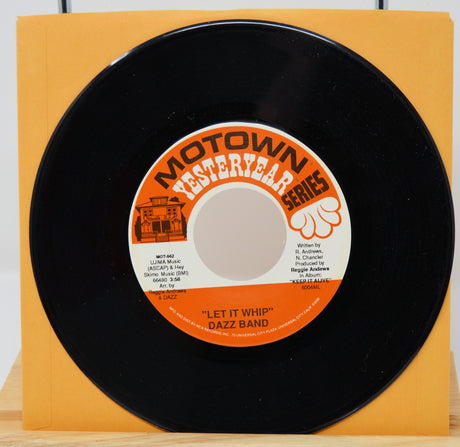 Motown Yesteryear 45 RPM vinyl record with Dazz Band's hit song 'Let It Whip'