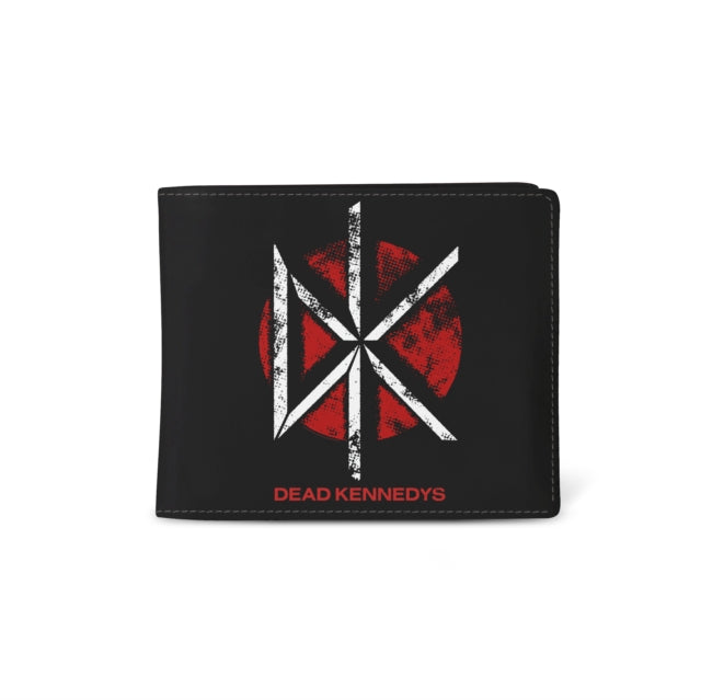 Dead Kennedys wallet with distressed DK logo and red circle on black background