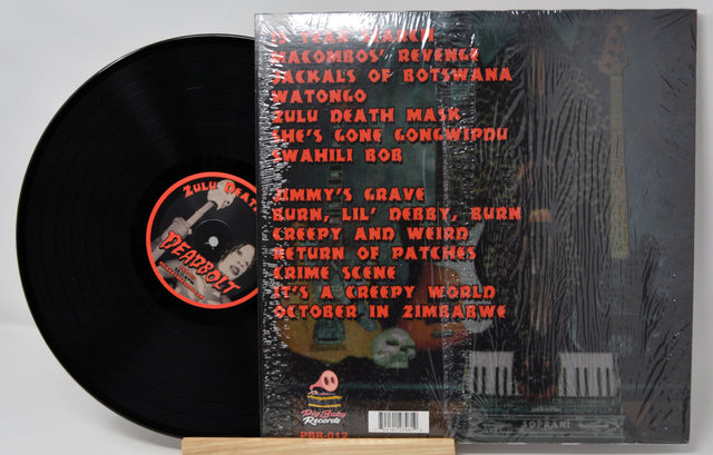 Deadbolt Zulu Death Mask vinyl record with tracklist on album back cover