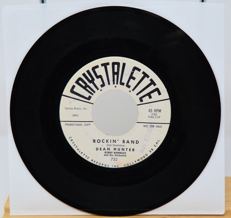 Crystalette Records 45 RPM vinyl of Rockin' Band by Dean Hunter with Bobby Hammack Orchestra