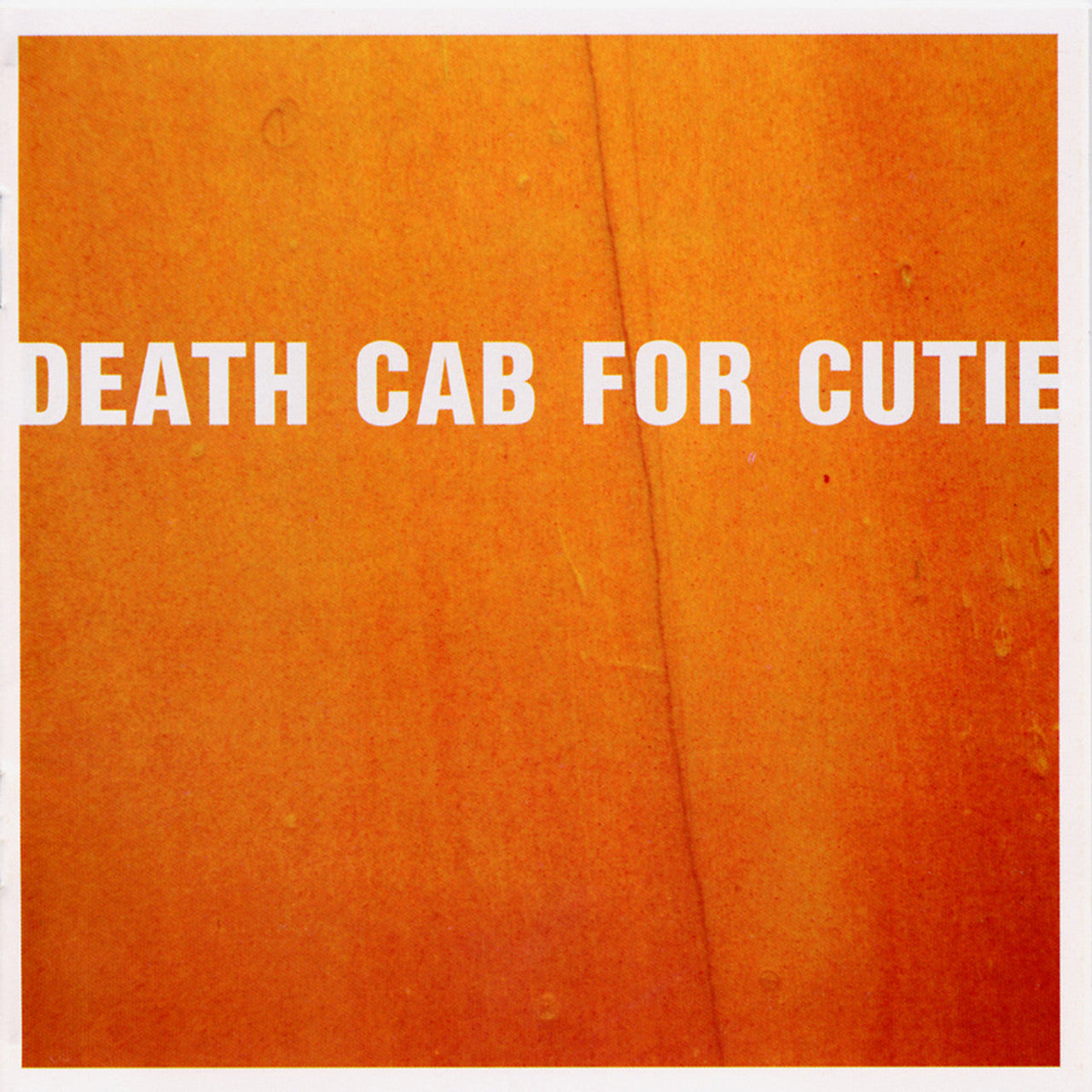 Album cover for Death Cab For Cutie with a minimalist orange background and the band's name in white text.