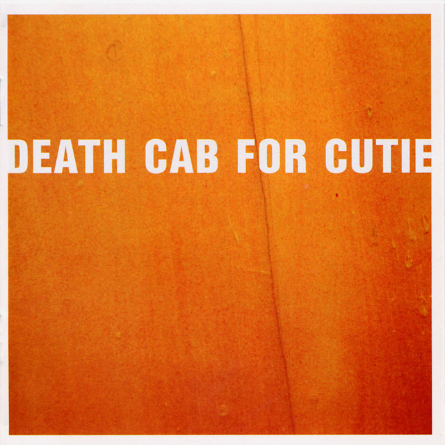Album cover for Death Cab For Cutie with a minimalist orange background and the band's name in white text.
