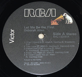 RCA Victor vinyl record label for Deborah Allen Let Me Be The First Side A