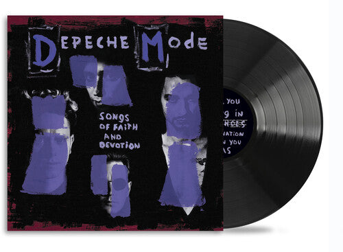 Vinyl record with Depeche Mode cover art on a white background
