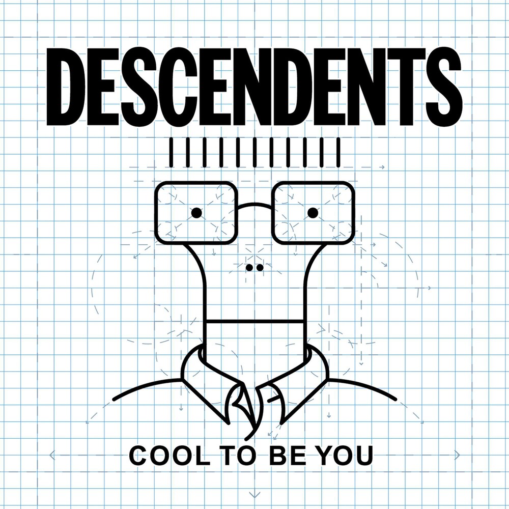 Album cover with 'DESCENDENTS' and 'Cool to be You' text on a grid background with a character drawing of Milo.