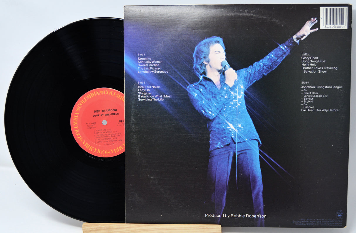 Vinyl record with a cover featuring a person in a blue outfit on a white background