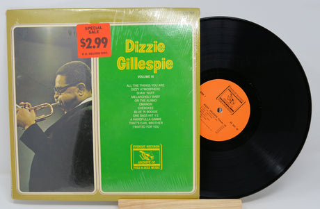 Front cover of Dizzie Gillespie Volume III LP featuring Dizzie Gillespie playing trumpet and album details