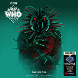 Vinyl record cover for 'Doctor Who' with a dragon-like creature and BBC logo.