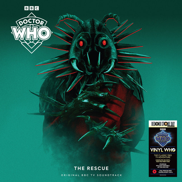 Vinyl record cover for 'Doctor Who' with a dragon-like creature and BBC logo.