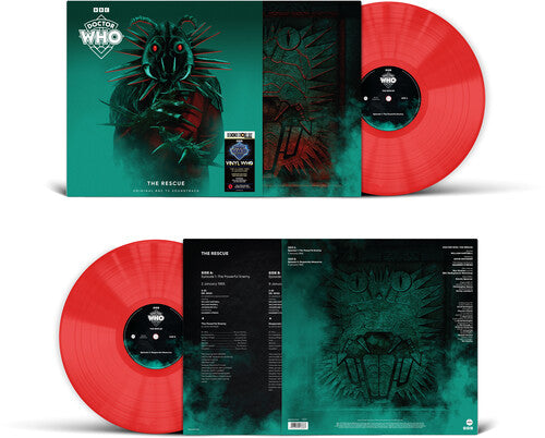 Vinyl record set with red and green design, featuring 'Doctor Who' branding.