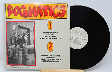 Used vinyl record of Dogmatics with record label and tracklisting on the cover.