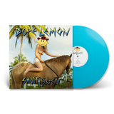 Vinyl record with a person riding a horse and palm trees on the cover