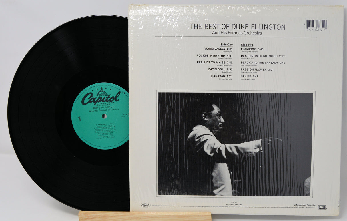 Vinyl record and its cover featuring Duke Ellington on a white background
