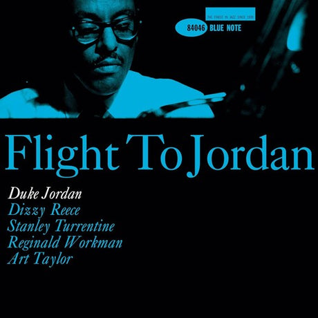 Album cover for 'Flight To Jordan' featuring a musician and Blue Note logo.