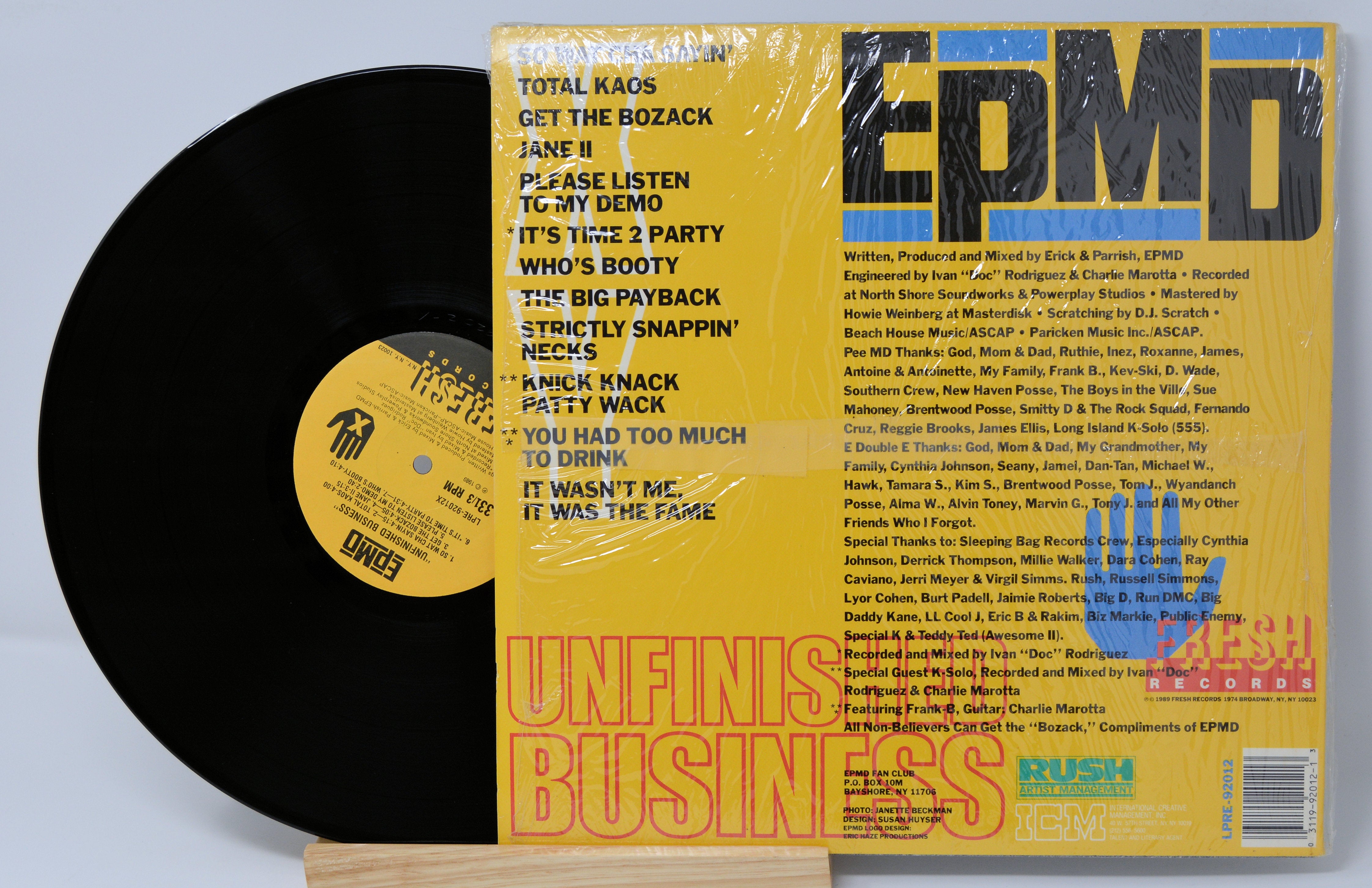 EPMD UNFINISHED BUSINESS レコード EPMD - Unfinished Business, Vinyl Record Album LP, Used – Joe's Albums