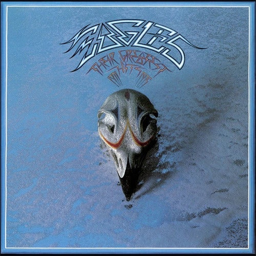 Album cover with a bird skull and 'Eagles' text on a blue background