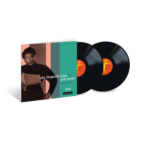 Vinyl record set with cover featuring a portrait of a woman on a white background
