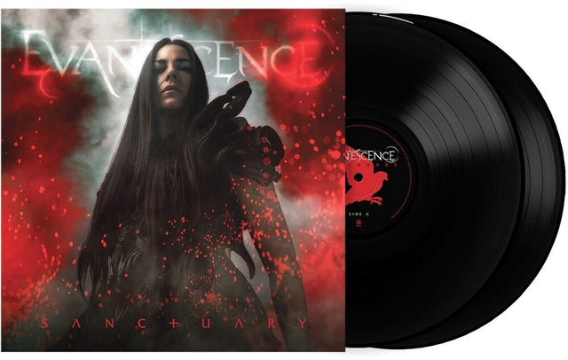 Vinyl album with cover featuring a woman and red and black design