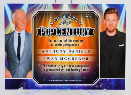 Ewan McGregor & Anthony Daniels - Autograph Leaf Metal 1/1