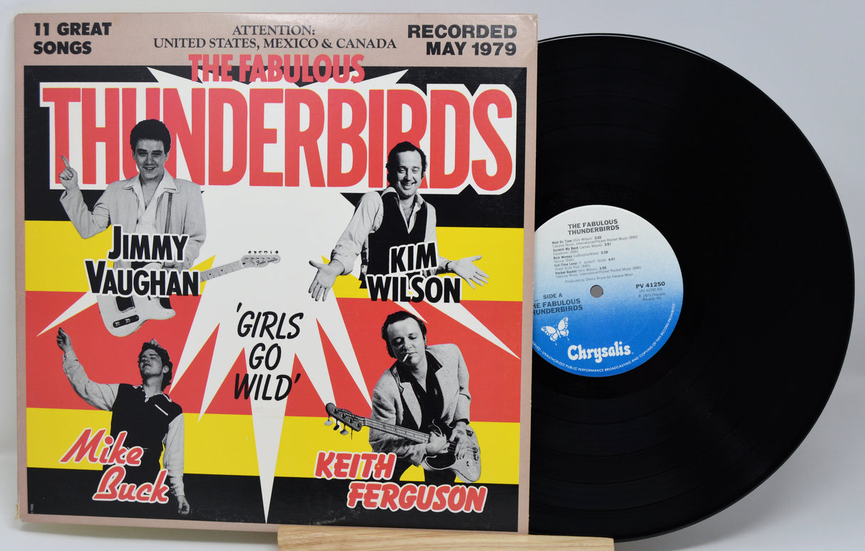 Vinyl record with cover featuring 'The Fabulous Thunderbirds' band members on a white background