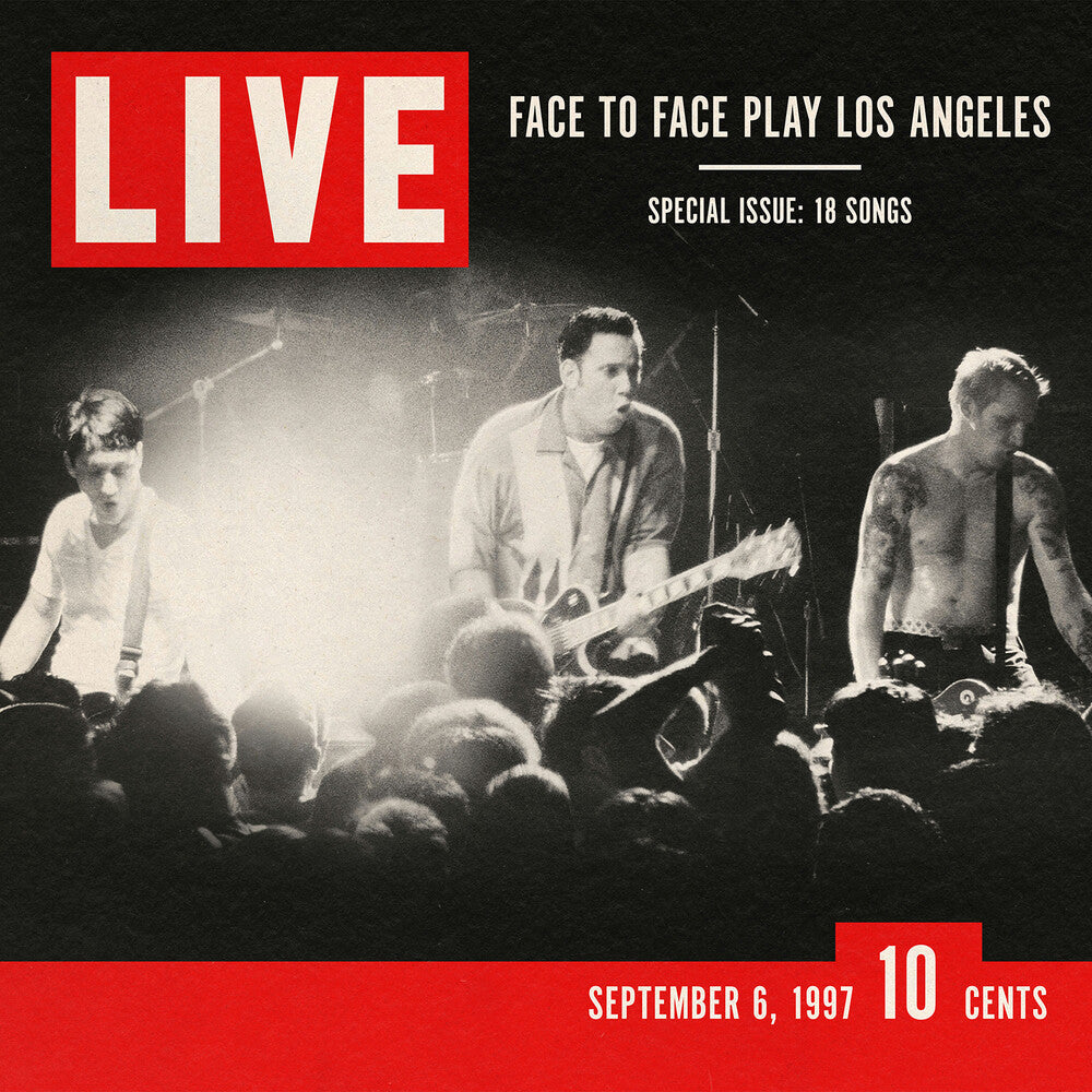 Album cover with a band performing on stage, featuring the text 'LIVE' and 'Face to Face Play Los Angeles'.