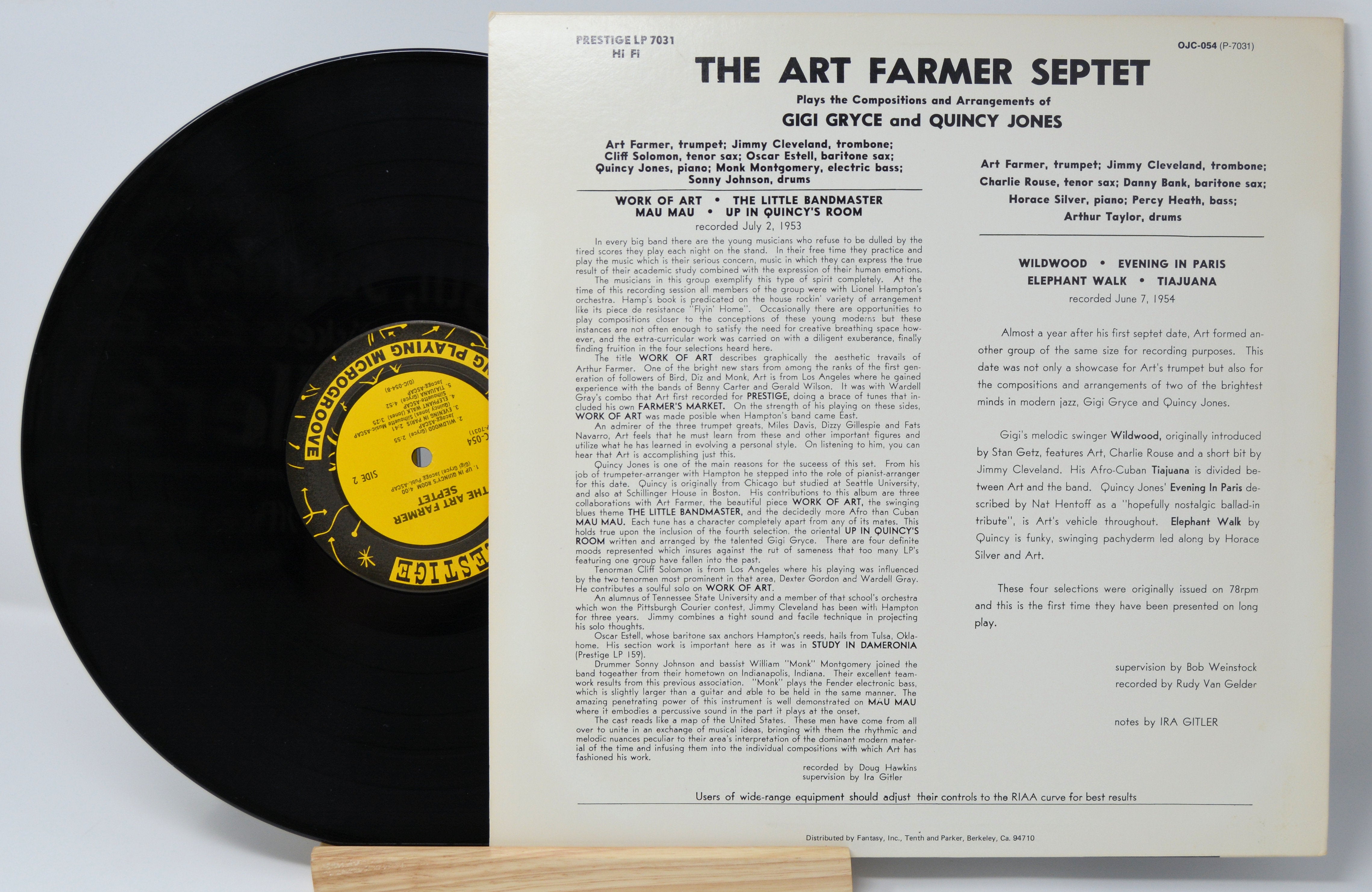Art Farmer - Septet, Vinyl Record Album LP, Jazz OJC-054 – Joe's Albums