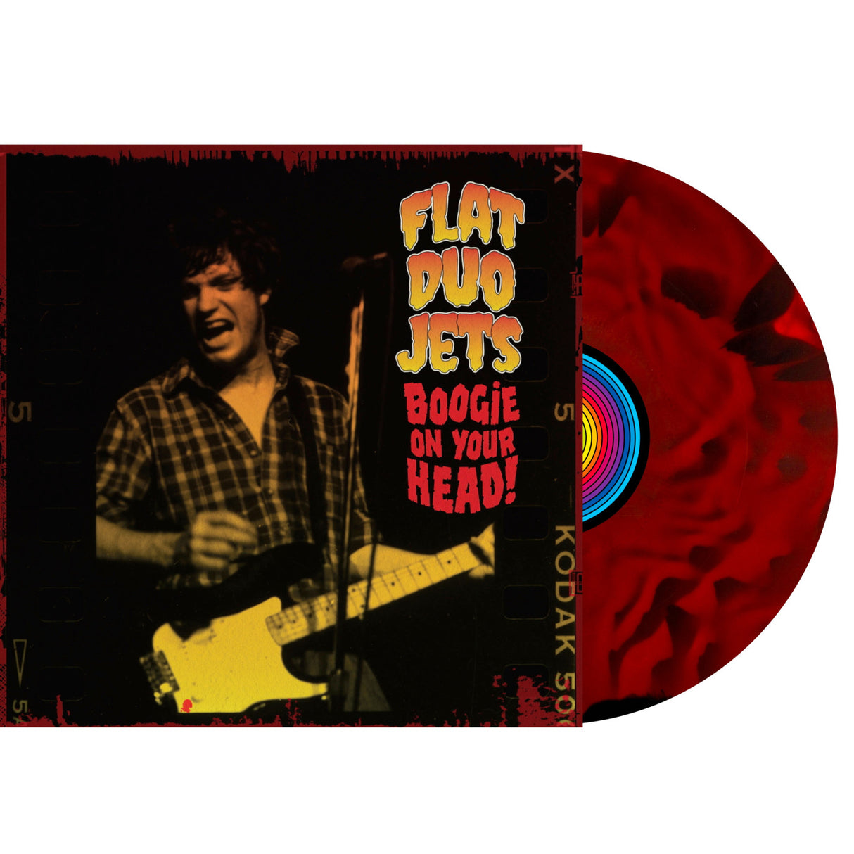 Vinyl record with a cover featuring a person playing guitar and the title 'Boogie on Your Head'.