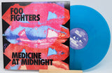 Vinyl cover featuring colorful blue and red artwork for Foo Fighters Medicine At Midnight