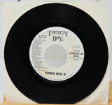 Vinyl record with 'Tommy Boy' label on a white background