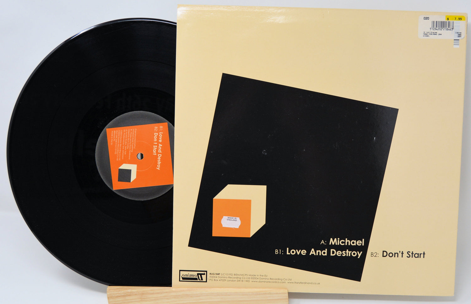 Franz Ferdinand Michael 12-inch vinyl single with tracklist and record partially shown