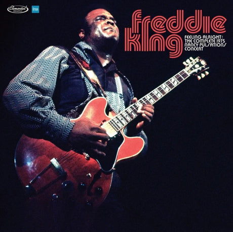 Album cover featuring a Freddie King playing guitar with text about a 1975 performance.