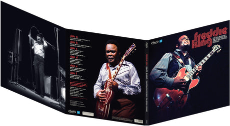 Guitarist Freddie King on a vinyl record packaging with images and text.