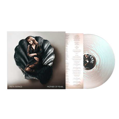 Vinyl record with cover featuring a woman inside a shell, titled 'Mother of Pearl' by Freya Ridings.