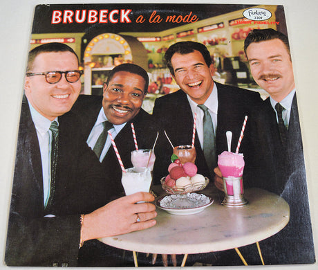 Brubeck à la Mode album front cover showing the quartet enjoying ice cream sodas