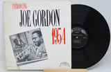 Front cover and vinyl record of 'Introducing Joe Gordon 1954' showing Joe Gordon's portrait and album title