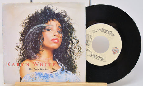 Front cover and record of Karyn White's 'The Way You Love Me' single featuring artist's portrait