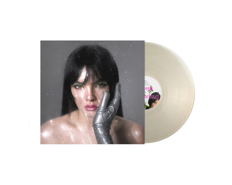 Limited edition clear vinyl record featuring a futuristic woman with a robotic hand on the album cover