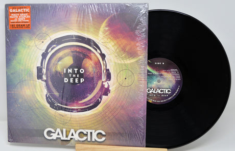 Vinyl record with cover titled 'Into the Deep' by Galactic on a white background