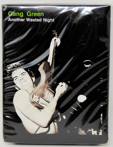 Front cover of Gang Green's 'Another Wasted Night' 8-track tape with guitarist in action