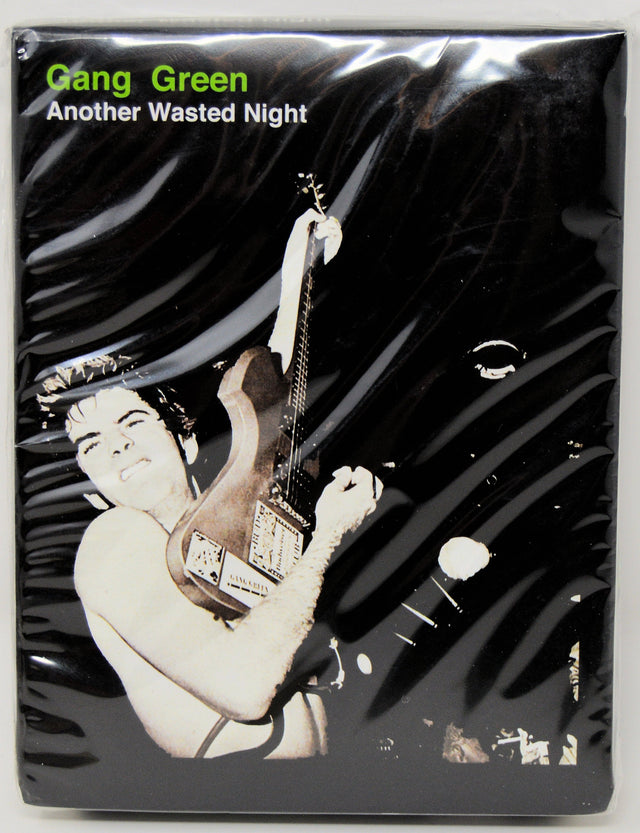 Front cover of Gang Green's 'Another Wasted Night' 8-track tape with guitarist in action