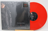 Front cover and red vinyl record of Gary Numan's Intruder exclusive limited edition double album