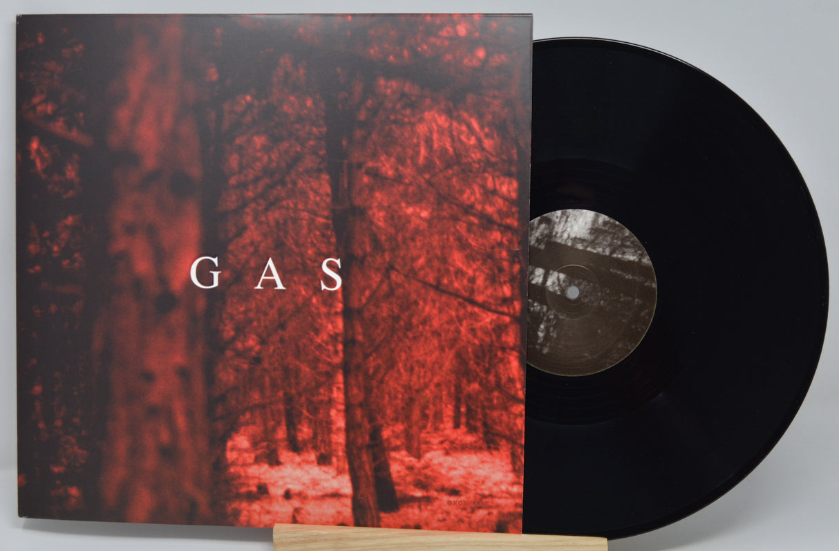 Vinyl record with a red and black cover featuring the word 'GAS'.