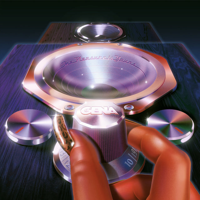 Vinyl record cover for 'The Pleasure Is Yours' by 'Gena' showing a close-up of a hand adjusting a speaker component on a dark background