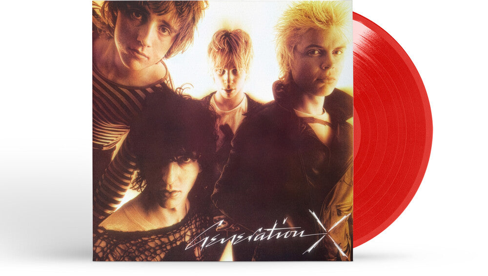 Vinyl record with a cover featuring four individuals and a red vinyl disc.