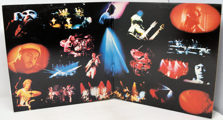 Album cover with concert images and colorful lighting effects on a black background