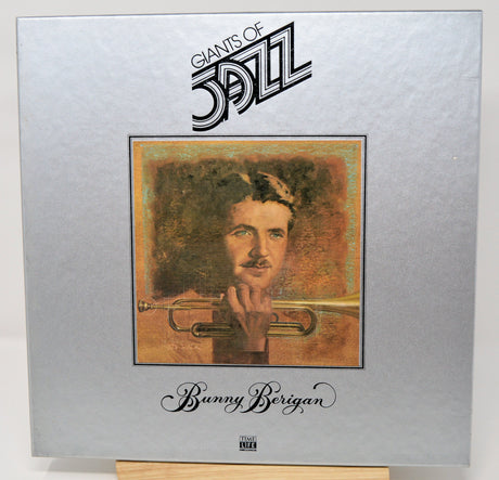 Giants of Jazz Bunny Berigan LP cover featuring trumpet portrait artwork